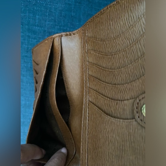 NWOT Lauren Ralph Lauren Genuine Leather Brown Fold Long Wallet Gold Hardware - Picture 5 of 13